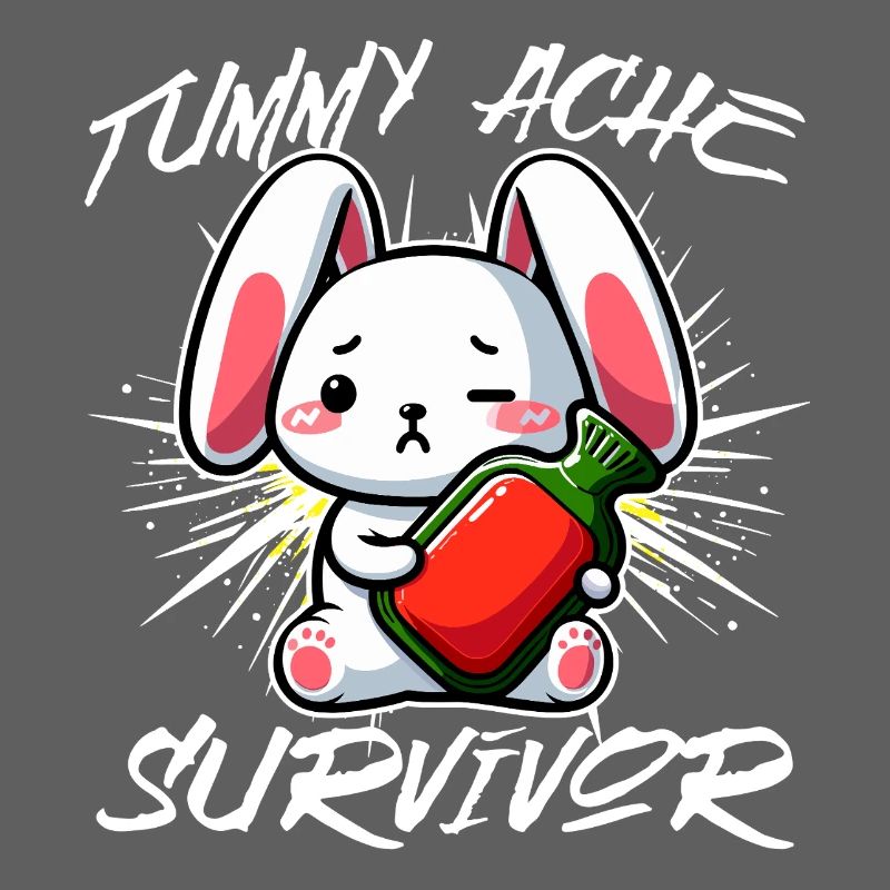 Survivant des maux de ventre - Conception de lapin mignon