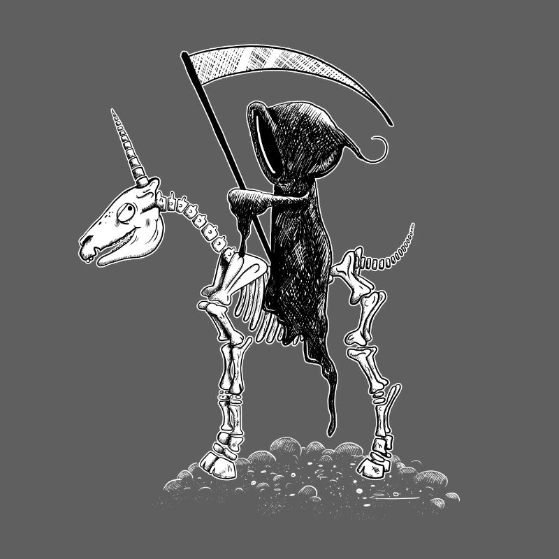 Cooles Einhorn Skelett Mit Sensenmann I Halloween