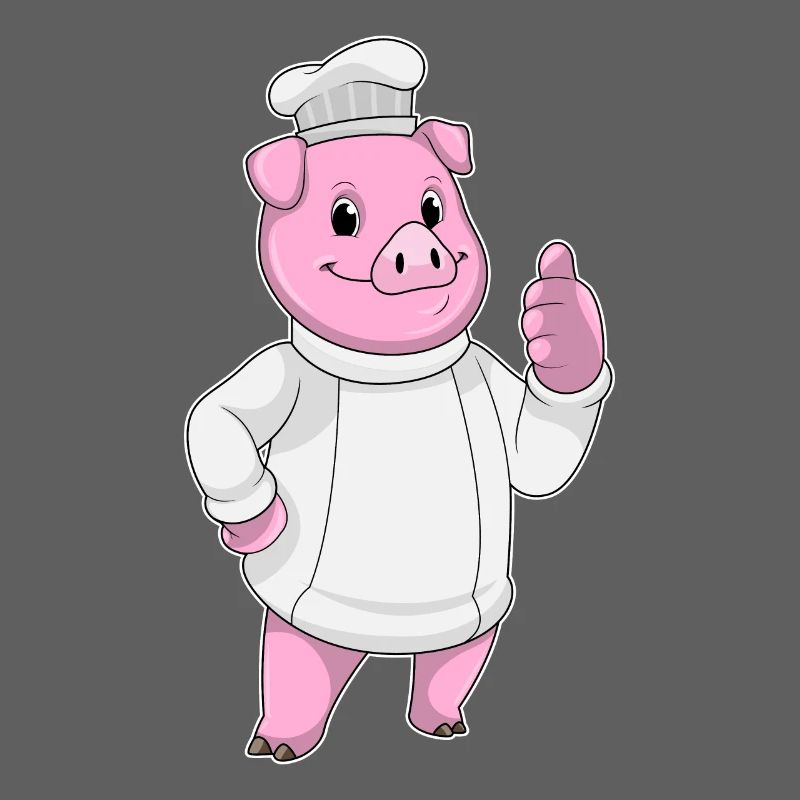 Pig Chef Chef Hat Cooking