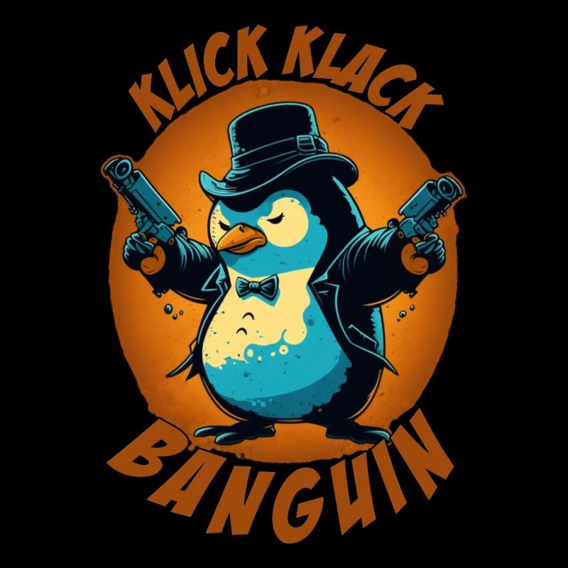Klick klack Panguin Pinguin mit Pistolen