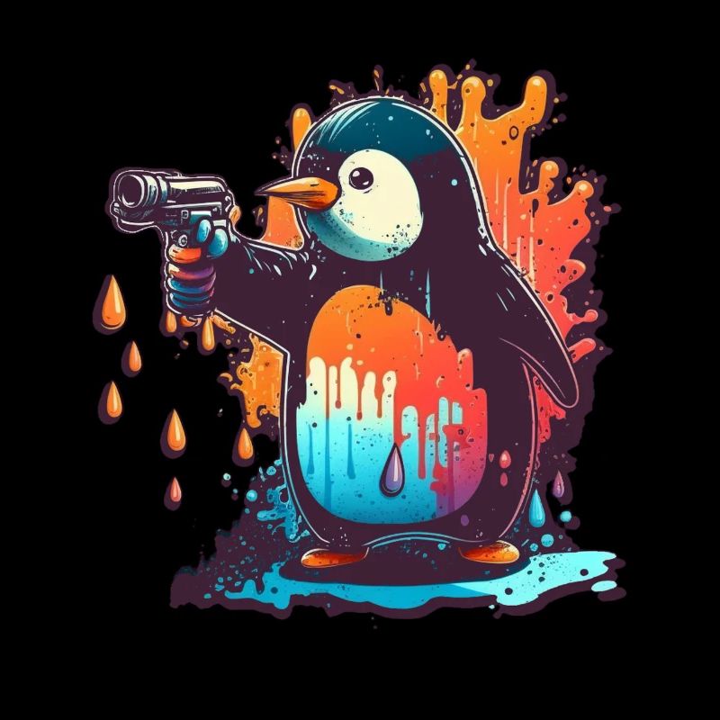 Pinguin mit gezogenem Kolt