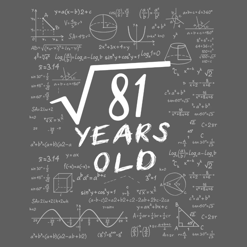 9e Anniversaire 9 ans Racine carrée de 81 math