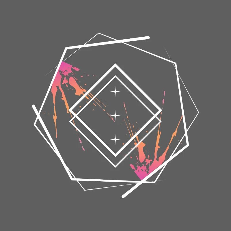 Geometric Diamond Frame Neon
