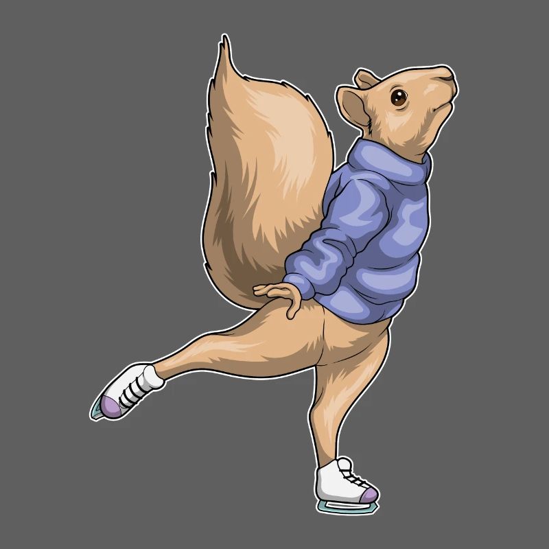 Eichhörnchen Eislaufen Schlittschuhe