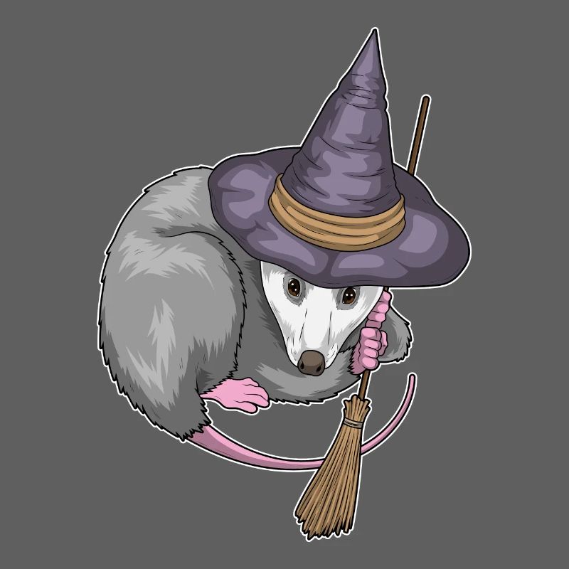Possums Halloween Witch