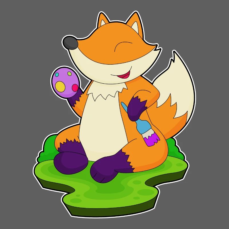Fox Easter Painting