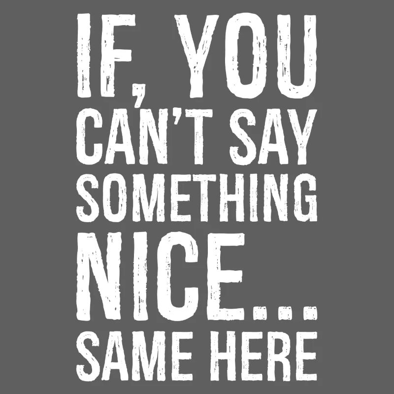 if you can't say something nice same here