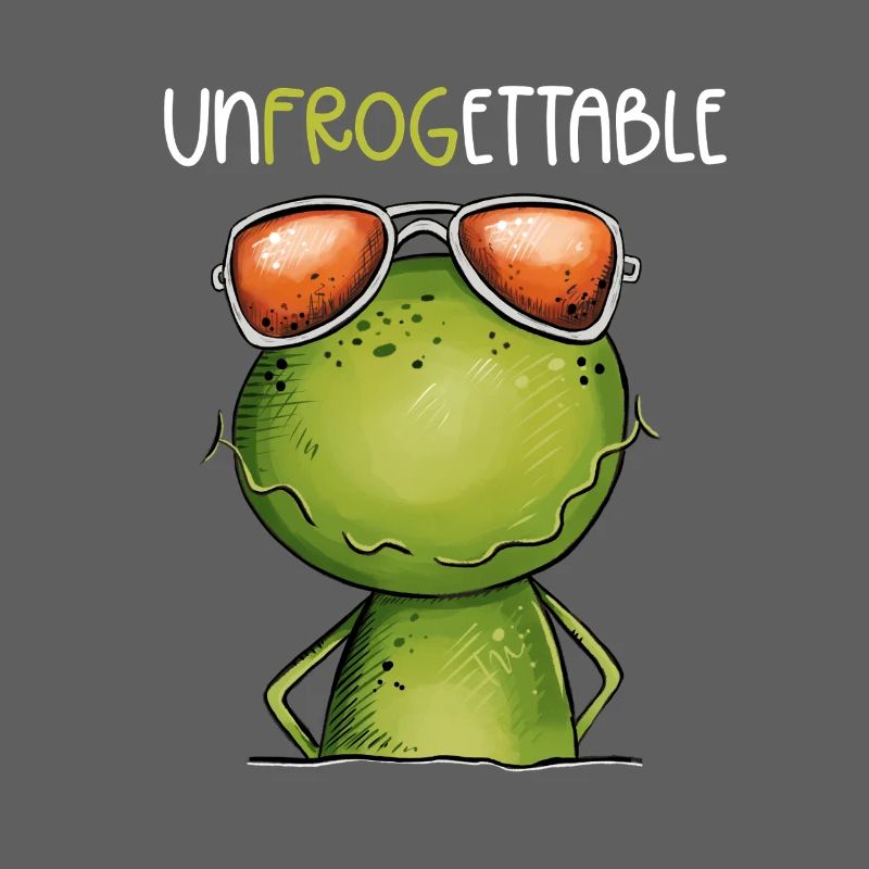 Cool frog with glasses and pun statement