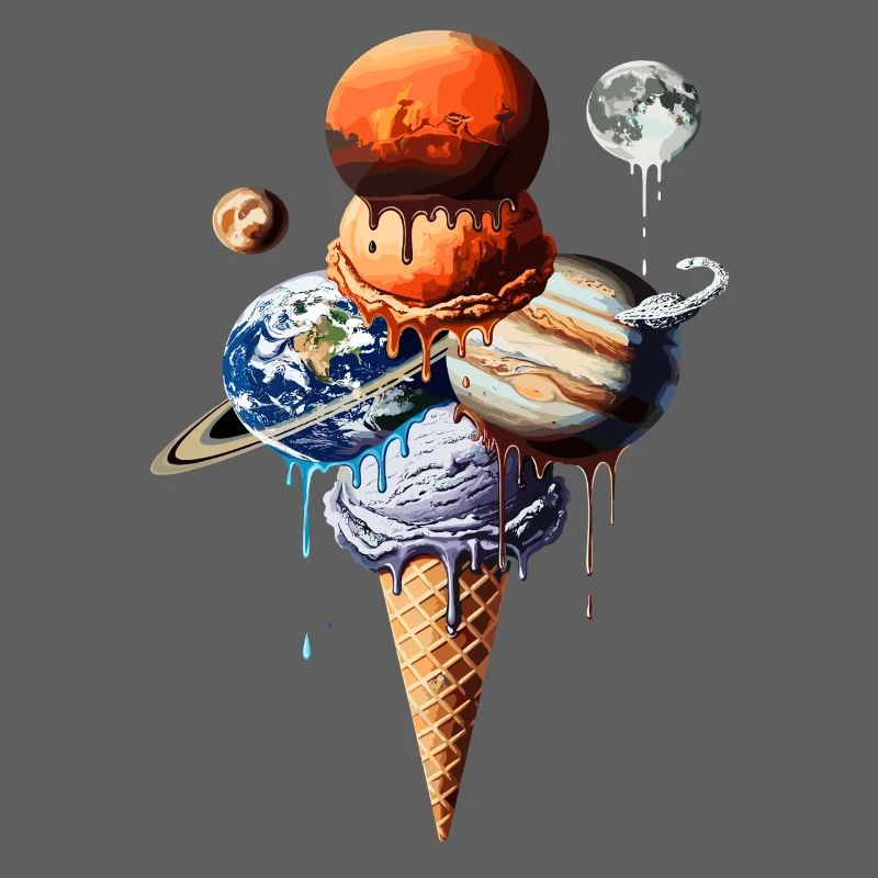 Planeten Eiscreme Waffel Kosmische Einskugel