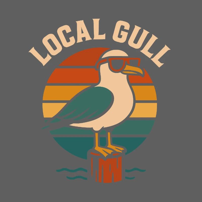 Local Gull – coole Retro Möwe mit Sonnenbrille