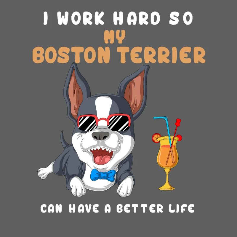 Boston Terrier mit Party Vibes Design