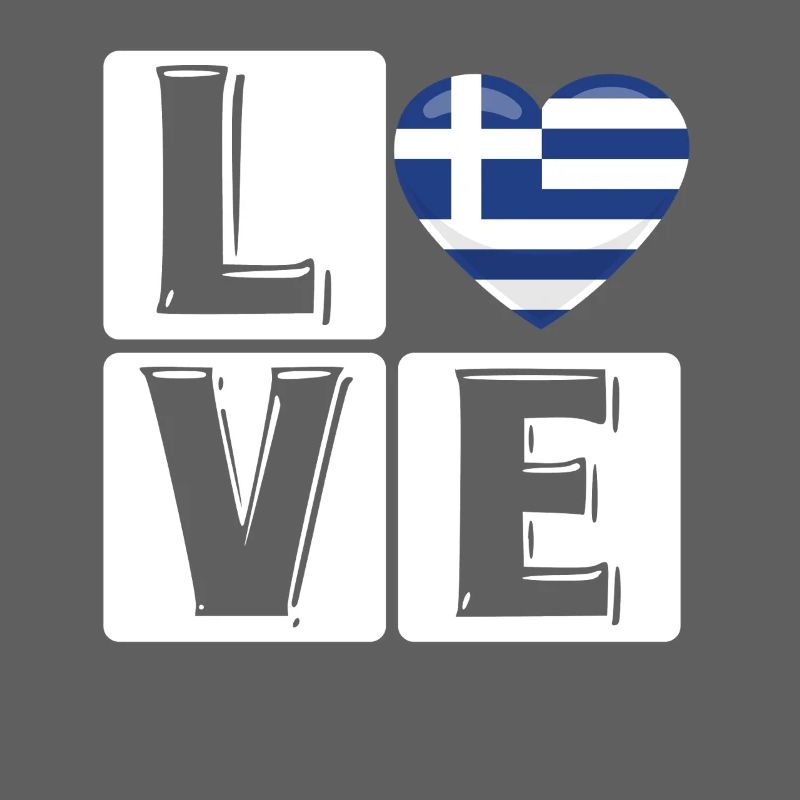 Amour Grèce Coeur Drapeau