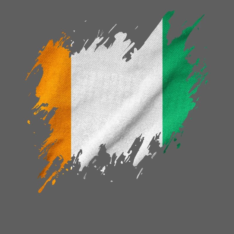Ivory Coast flag in torn style