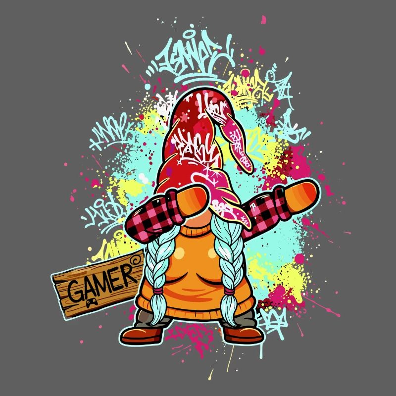 GNOME GAMER Dab Graffiti Joueuse de Noël