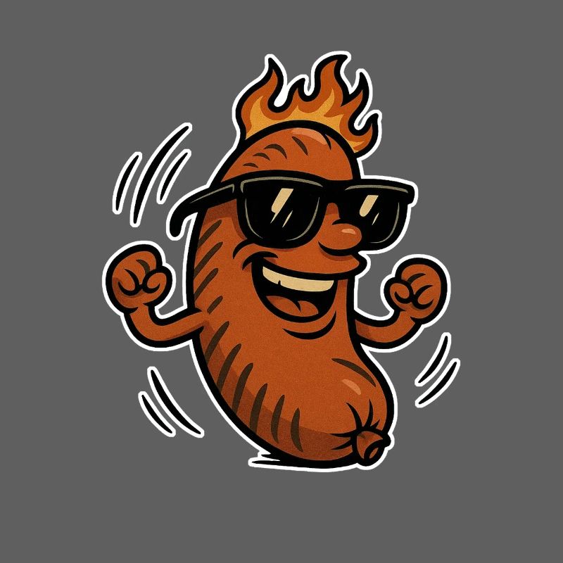 Bratwurst mit Sonnebrille