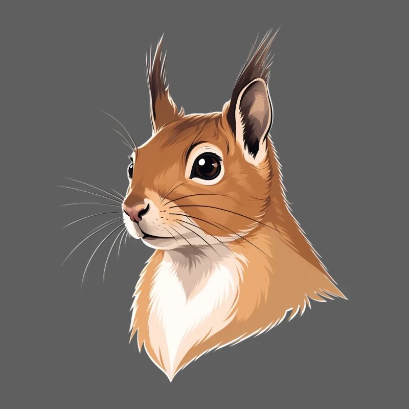 Illustrierter Eichhörnchenkopf