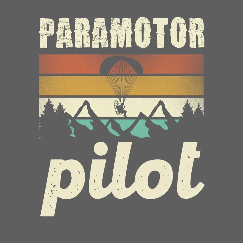 Paramotor Pilot Retro Sonnenuntergang