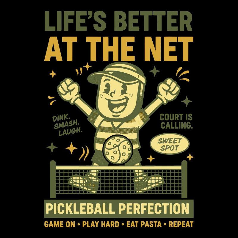 Pickleball Lifes Better At The Net Funny Player