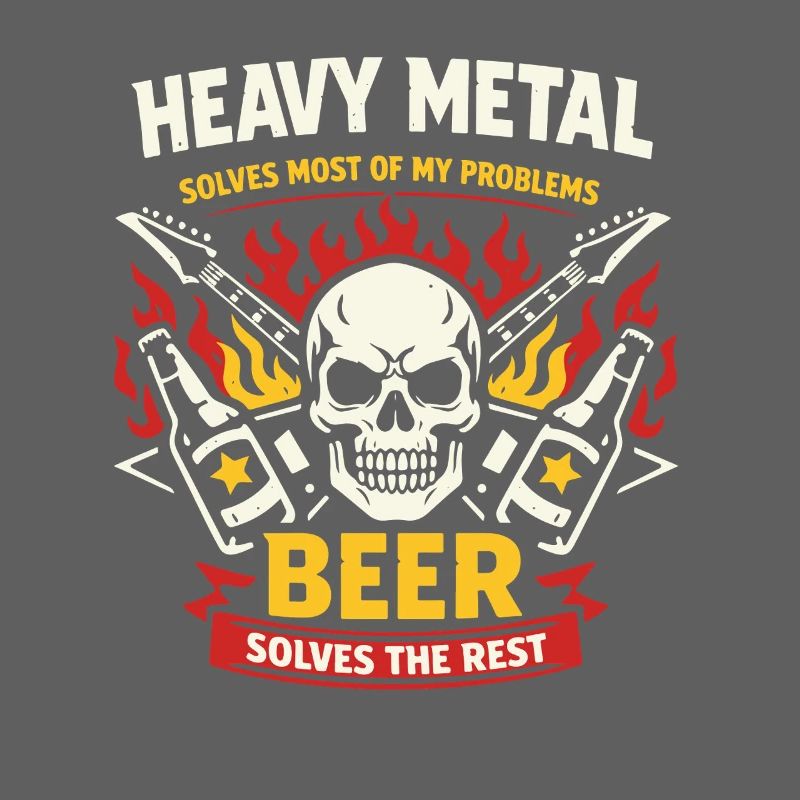 Heavy Metal solves my problems - Bier Spruch