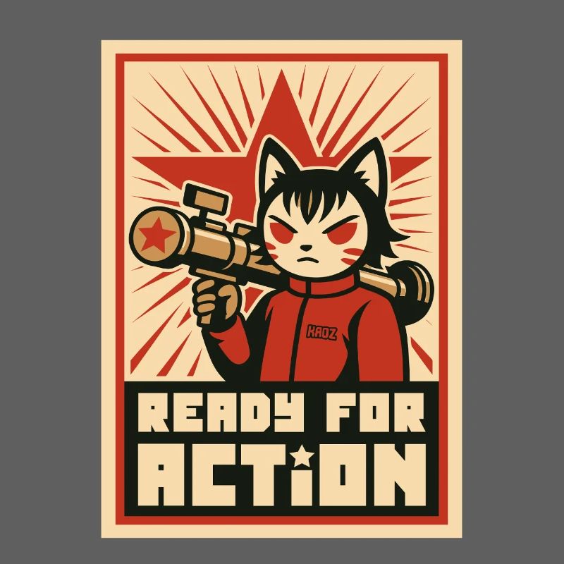 Retro Cat Commando: Ready for Action