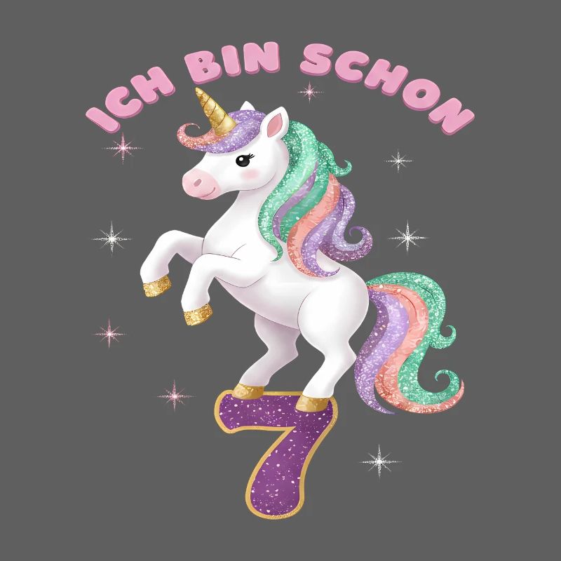 7. Geburtstag Einhorn Mädchen Ich bin schon 7