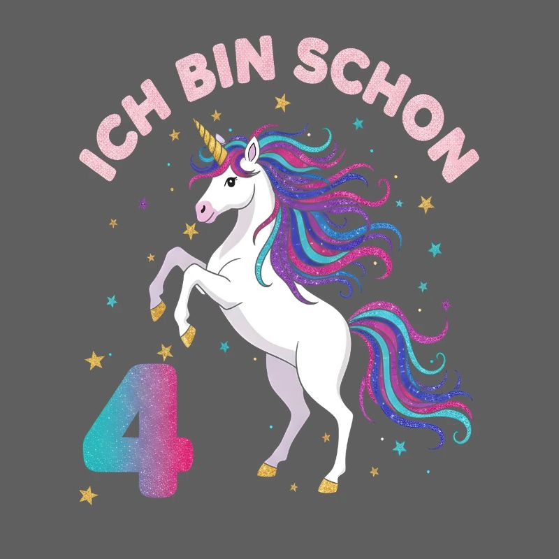 4. Geburtstag Einhorn Mädchen Ich bin schon 4