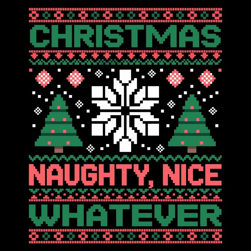 Christmas Pixel Sweat Naughty Nice Whatever