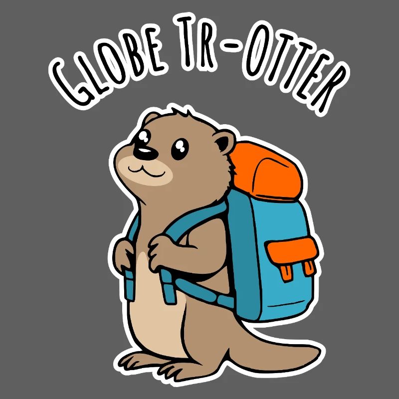 Ein Backpacker Otter auf Reisen ein Globe Tr-Otter