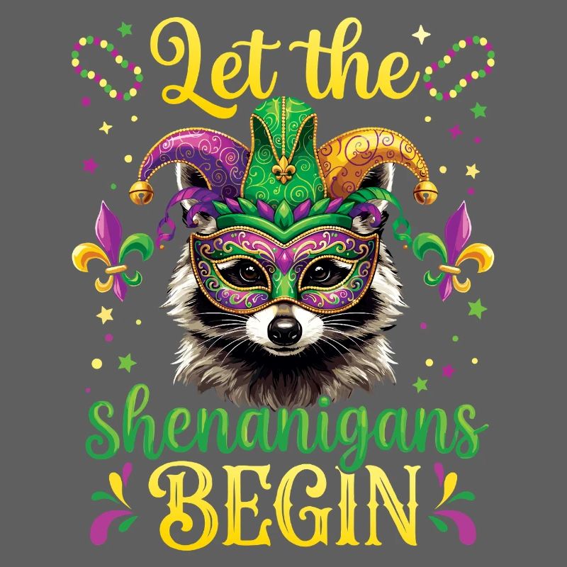 Shenanigans Funny Raccoon Mardi Gras