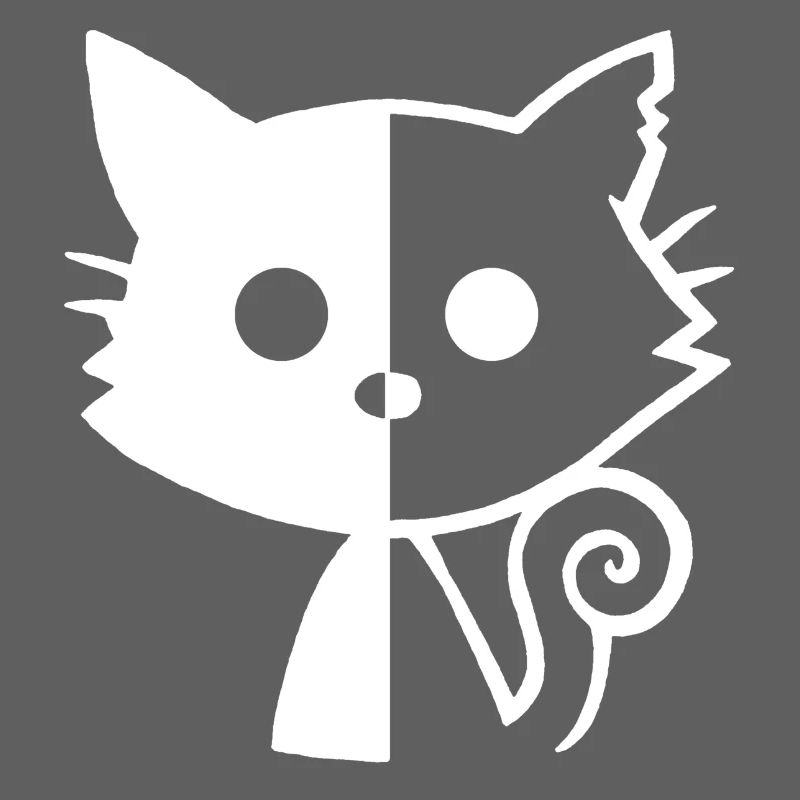 Chaton blanc yin et yang