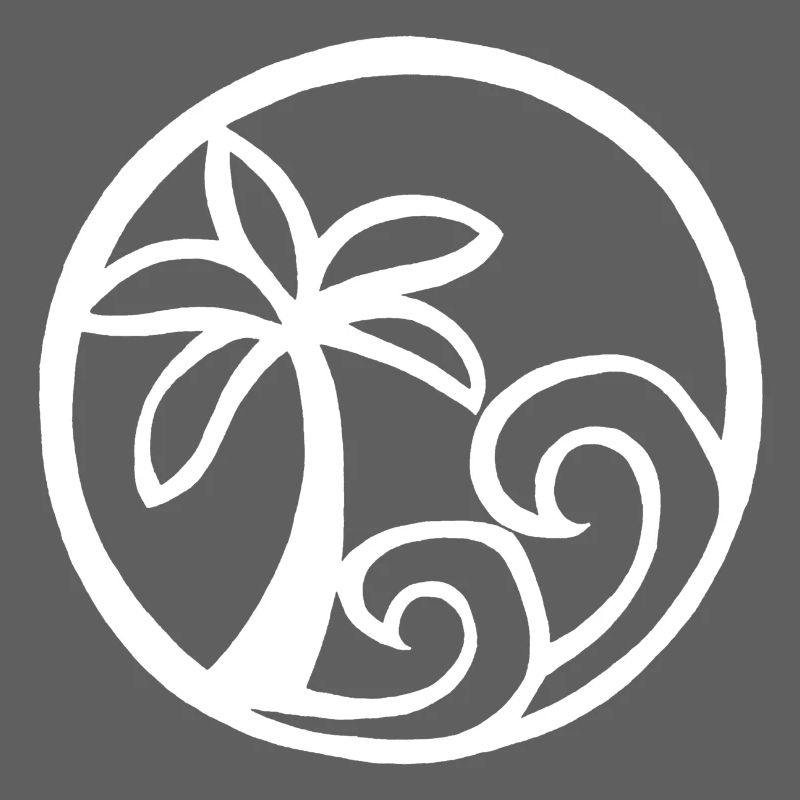 Vagues et palmier blanc