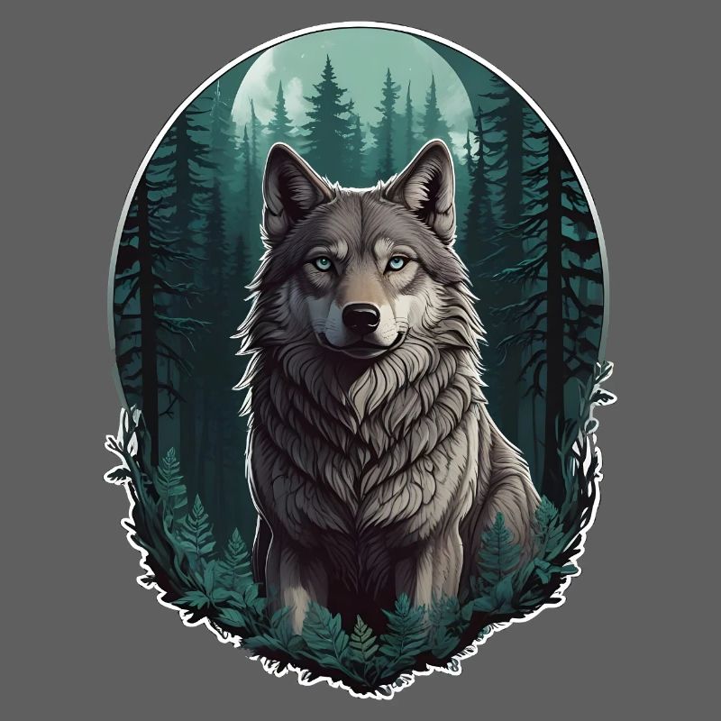Wolf in the moonlight