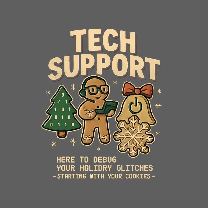 Vintage Tech Support Retro IT Christmas
