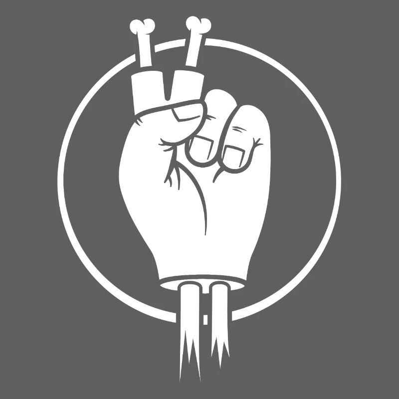Siegeszeichenhand mit Knochenfingern