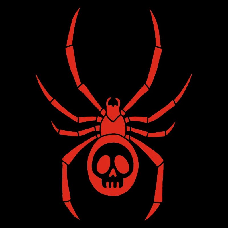 Red spider mite and skull