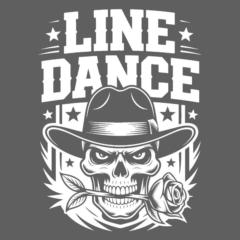 Line Dance Skelett mit Rose