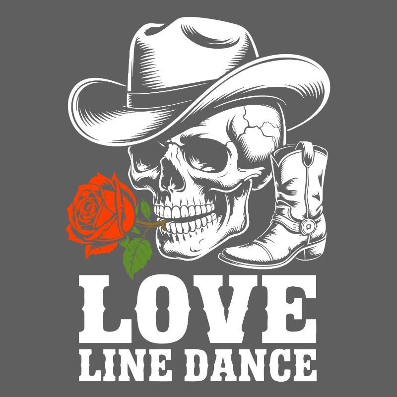 Skull Line-Dance Rose