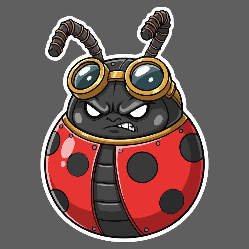 Steampunk Ladybug Red and Chrome Armor