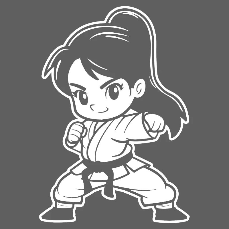 Kleines Karate Mädchen Comic