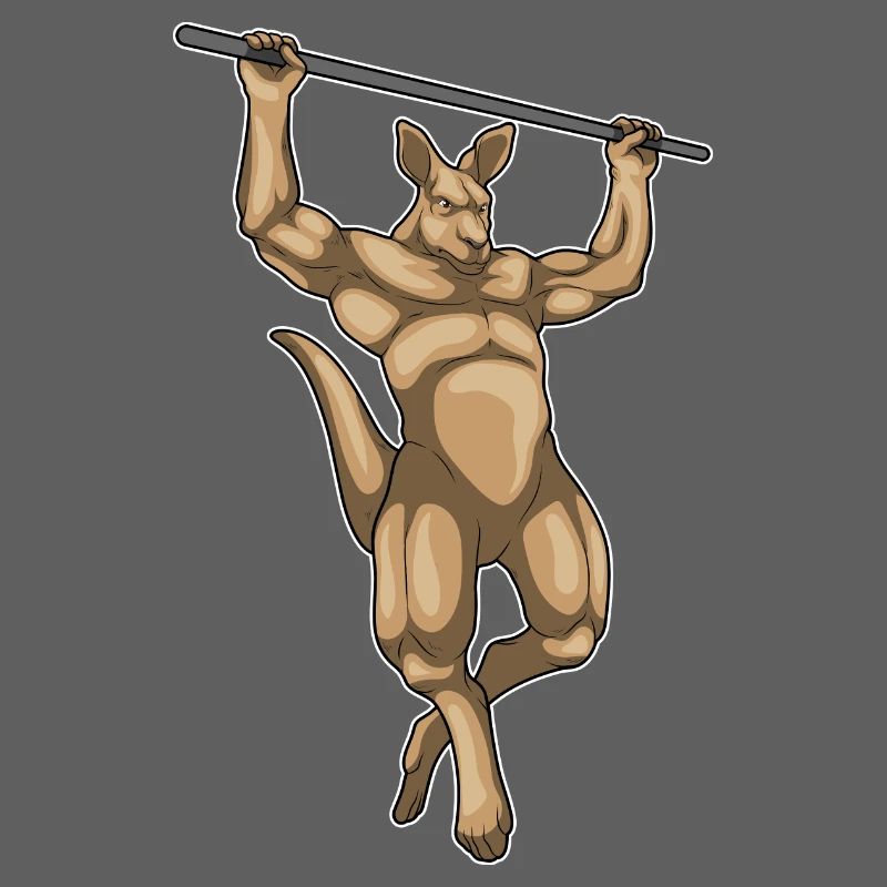 Kangaroo Bodybuilder Pull-Ups Bodybuilding