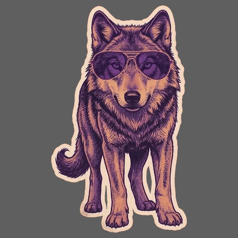Wolf with sunglasses