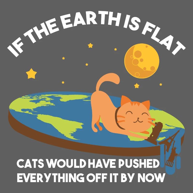 Satire du chat de la Terre plate
