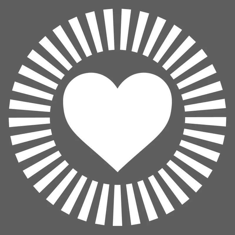 Herz mit Strahlenkranz Design
