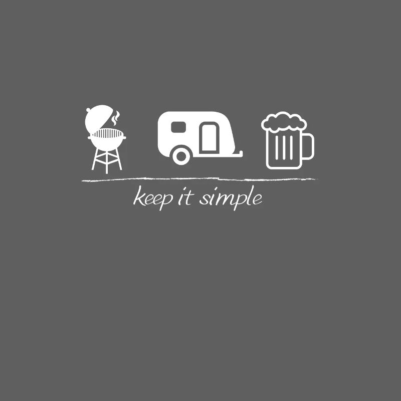 keep it simple, Camping, Wohnwagen, Grill, Bier,