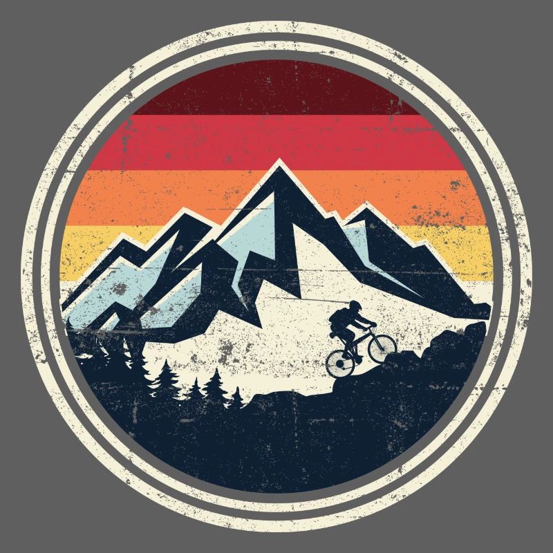 Silhouette rétro Ridge Mountain Biker