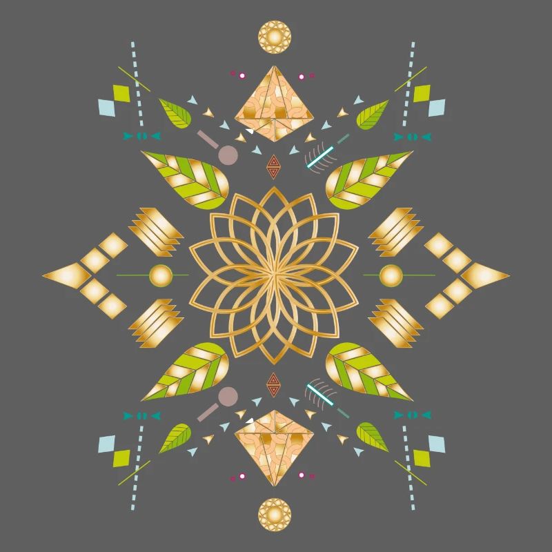 or fleurs symbole avec des éléments colorés