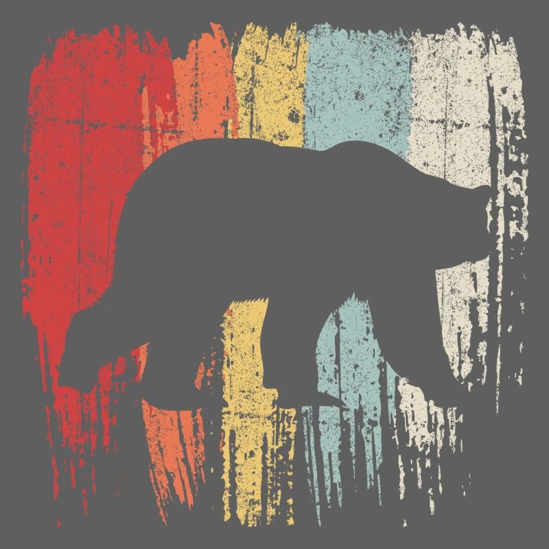 Bear Silhouette over Pastel Brush Strokes