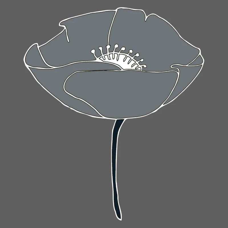 mohnblume grau