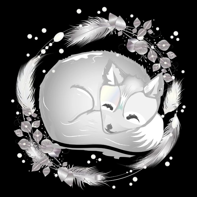 kleiner Polar Fuchs schlafend in Silberfarben