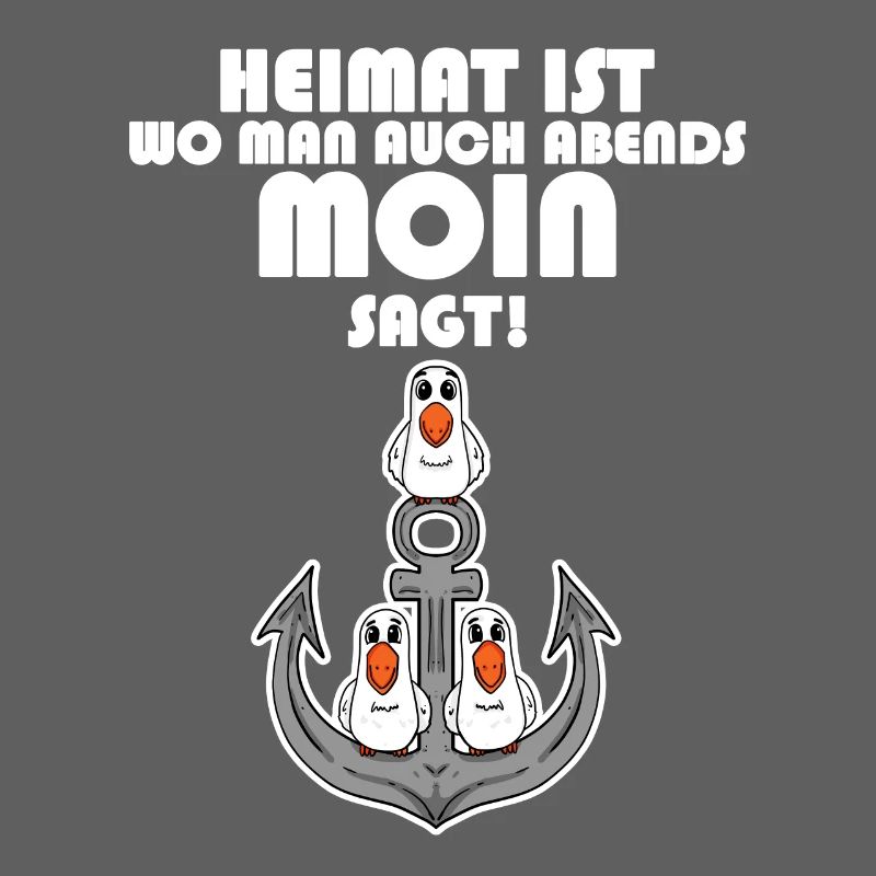 Nordsee Plattdeutsch Spruch Moin Möwe Anker